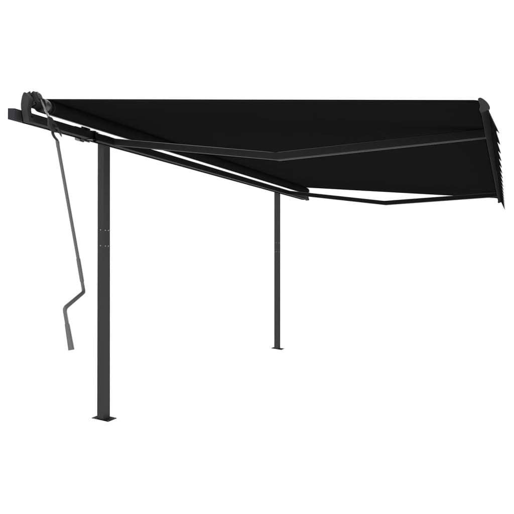 Automatic retractable awning with posts 4x3 m Anthracite