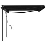 Automatic retractable awning with posts 4x3 m Anthracite