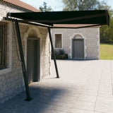 Automatic retractable awning with posts 4x3 m Anthracite