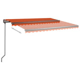 Auvent rétractable automatique et poteaux 4x3m Orange et marron