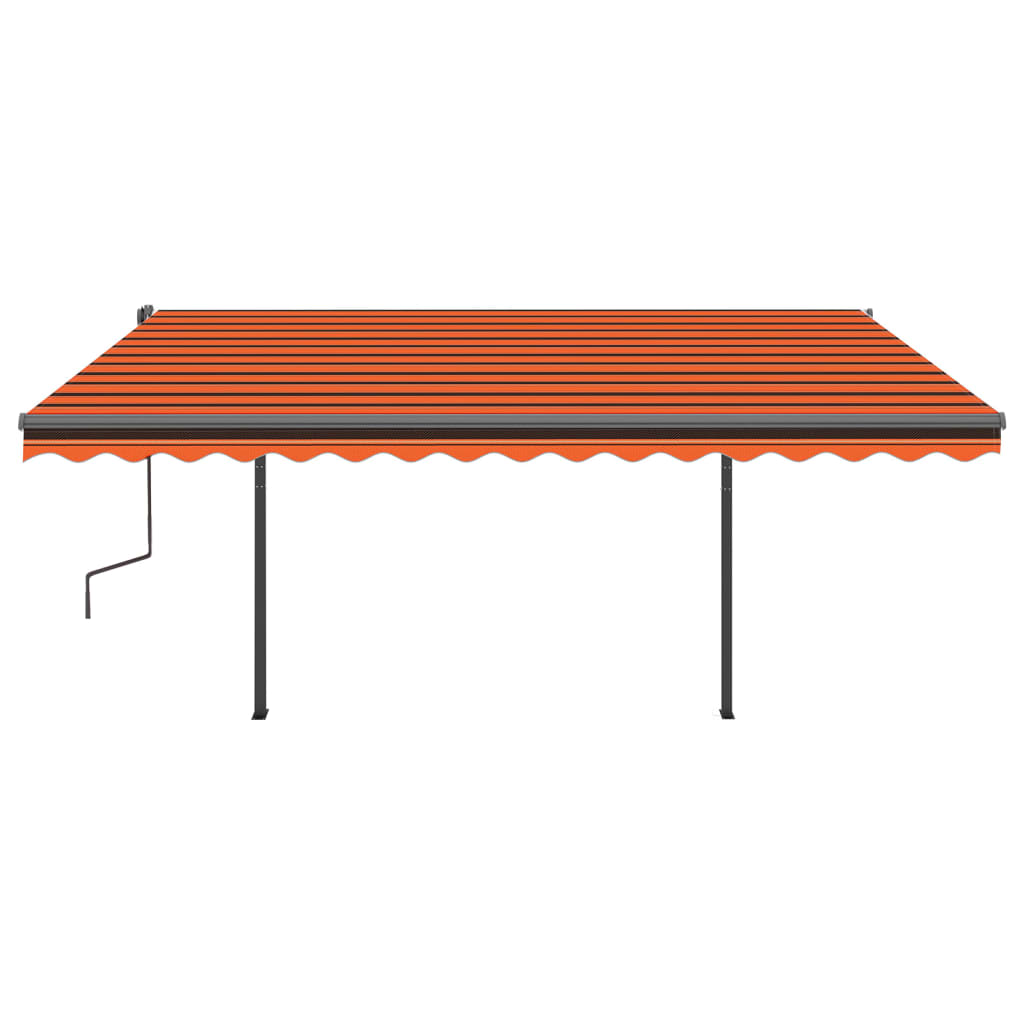 Auvent rétractable automatique et poteaux 4x3m Orange et marron