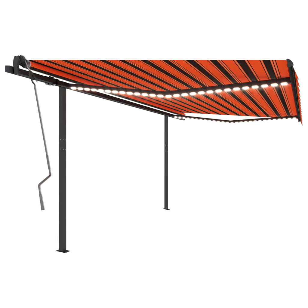 Automatic awning with LED wind sensor 4x3 m Orange brown