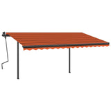 Automatic awning with LED wind sensor 4x3 m Orange brown