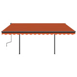 Automatic awning with LED wind sensor 4x3 m Orange brown