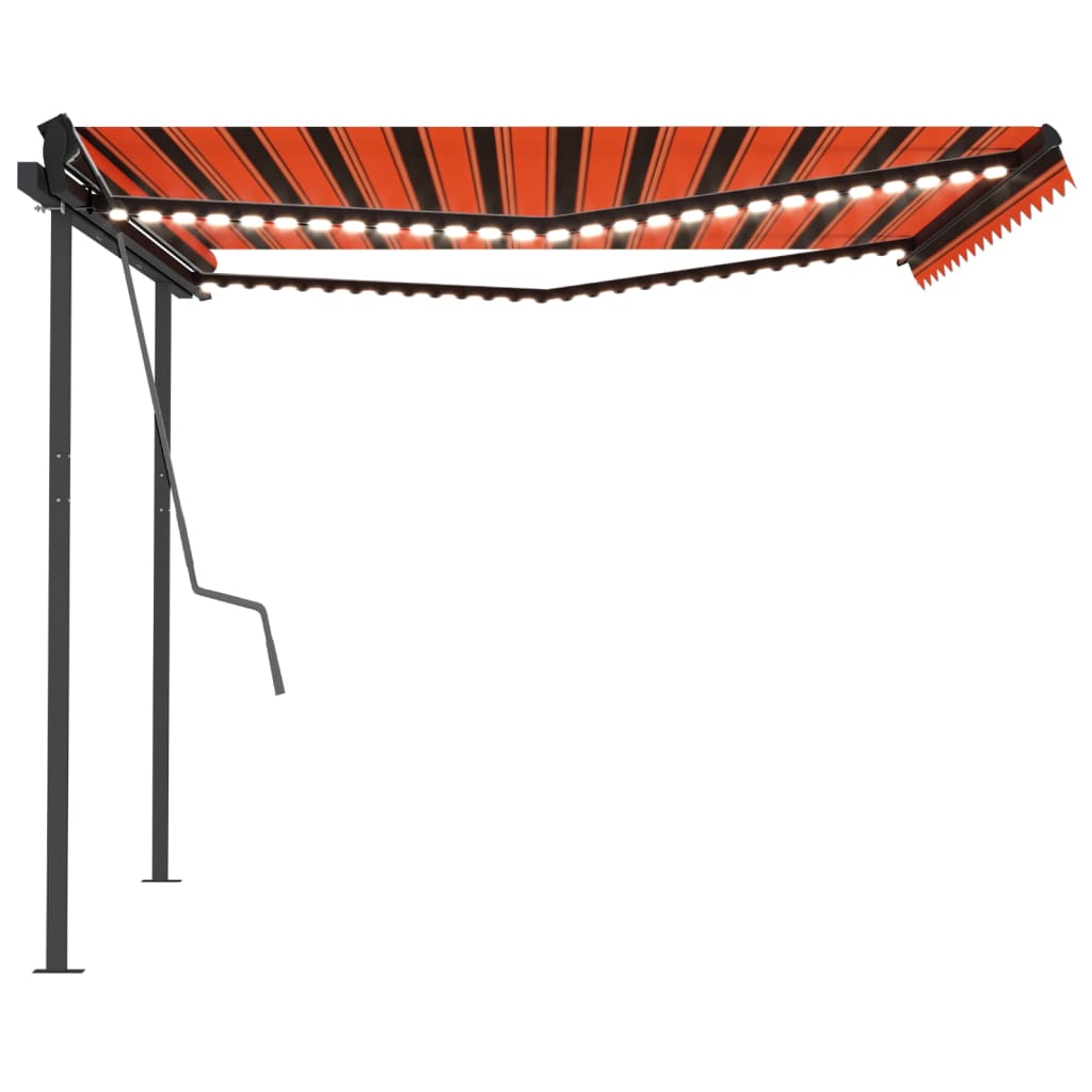 Automatic awning with LED wind sensor 4x3 m Orange brown