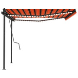 Automatic awning with LED wind sensor 4x3 m Orange brown