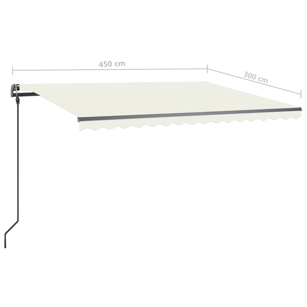 Manual retractable awning with LED 4.5x3 m Cream