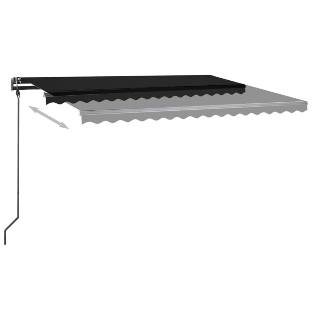 Auvent manuel rétractable avec LED 4,5x3 m Anthracite