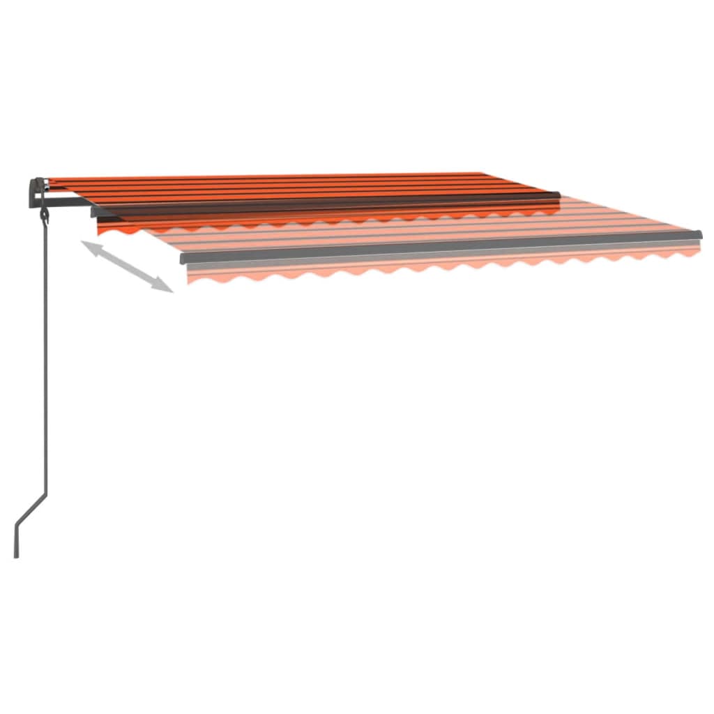 Auvent automatique capteur de vent et LED 4,5x3 m Orange marron