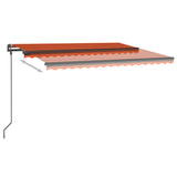 Auvent automatique capteur de vent et LED 4,5x3 m Orange marron