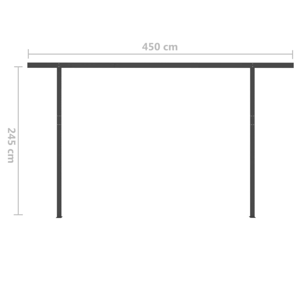 Auvent manuel rétractable avec LED 5x3 m Crème