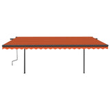 Einziehbare manuelle Markise mit LED 5x3 m Orange und Braun