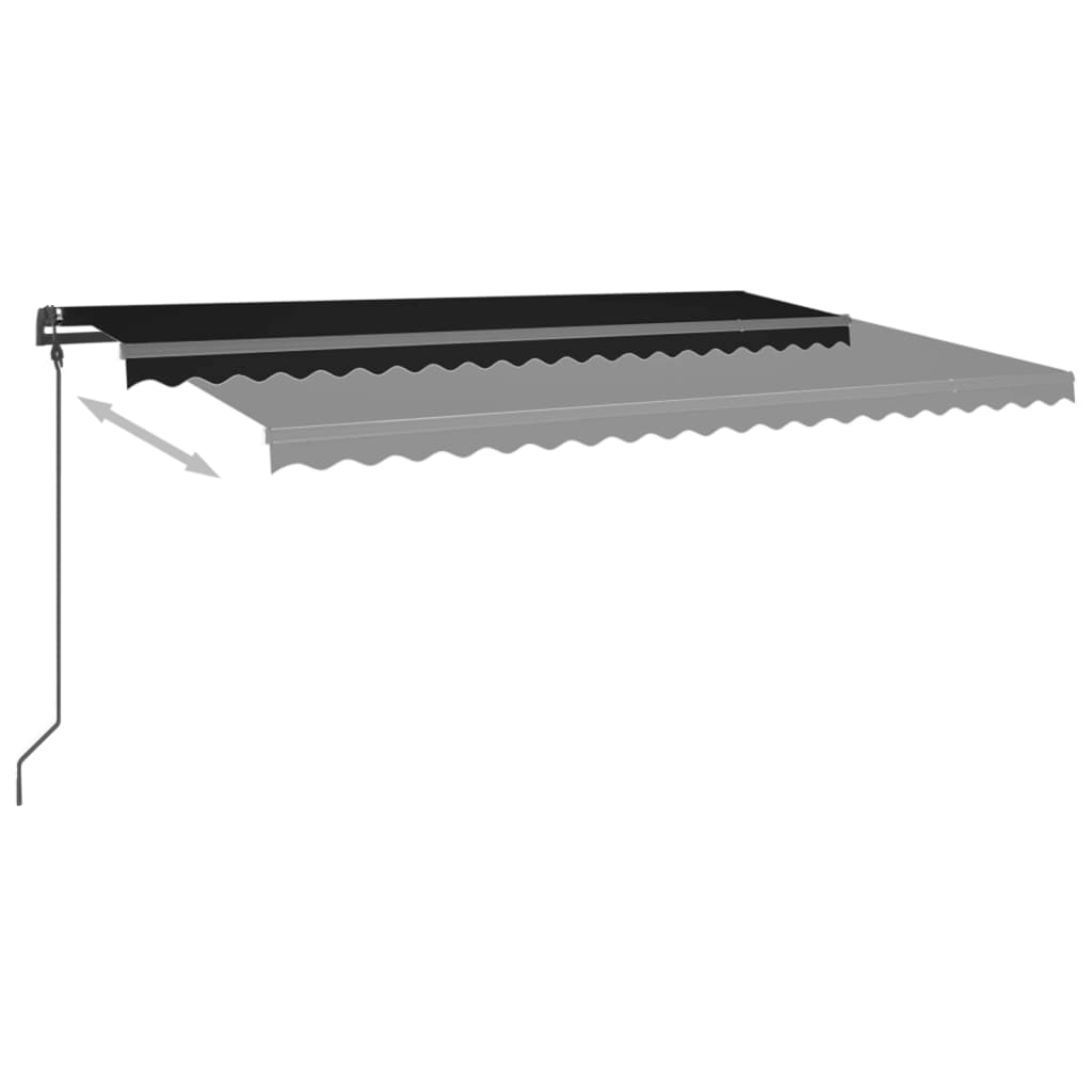 Auvent automatique rétractable avec poteaux 5x3 m Anthracite