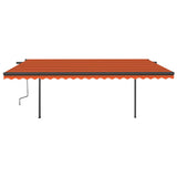 Automatischer Markisen-Windsensor/LED 5x3 m Orange und Braun