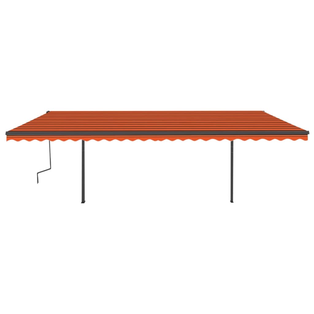 Automatic retractable awning posts 6x3 m Orange and brown