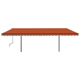 Automatic retractable awning posts 6x3 m Orange and brown