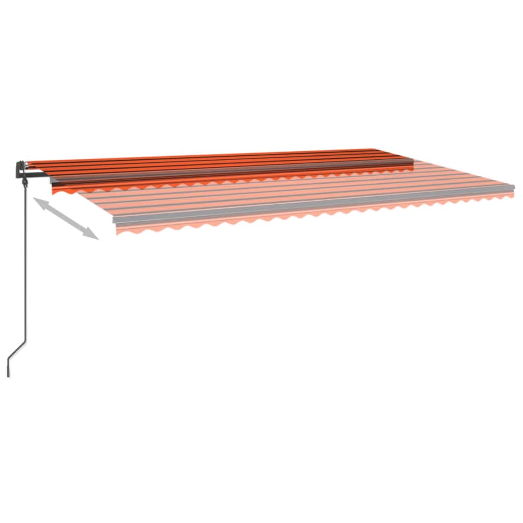 Automatic retractable awning posts 6x3 m Orange and brown