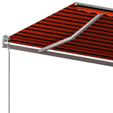 Automatic retractable awning posts 6x3 m Orange and brown