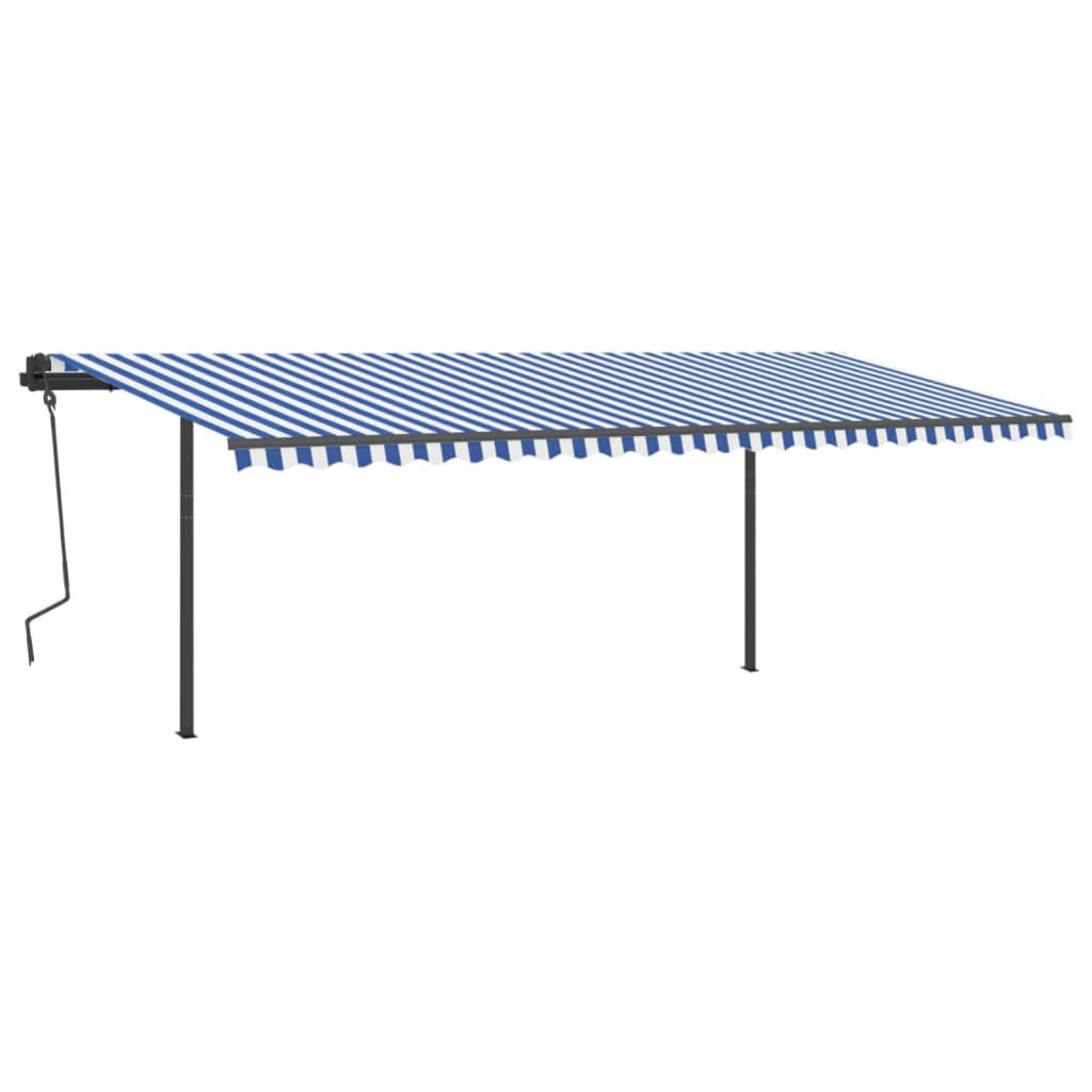 Automatischer Markisen-Windsensor/LED 6x3 m Blau und Weiß