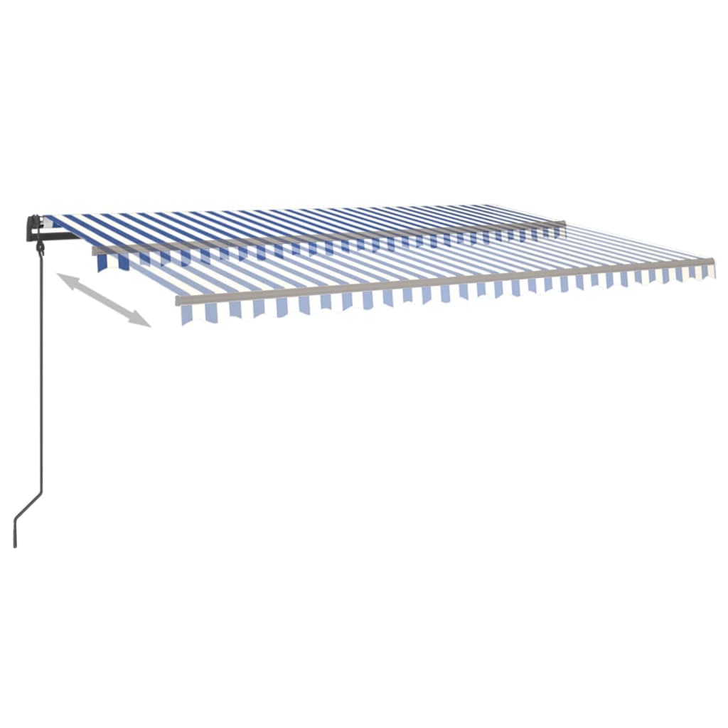 Automatischer Markisen-Windsensor/LED 6x3 m Blau und Weiß