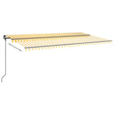 Auvent automatique capteur de vent/LED 6x3 m Jaune et blanc