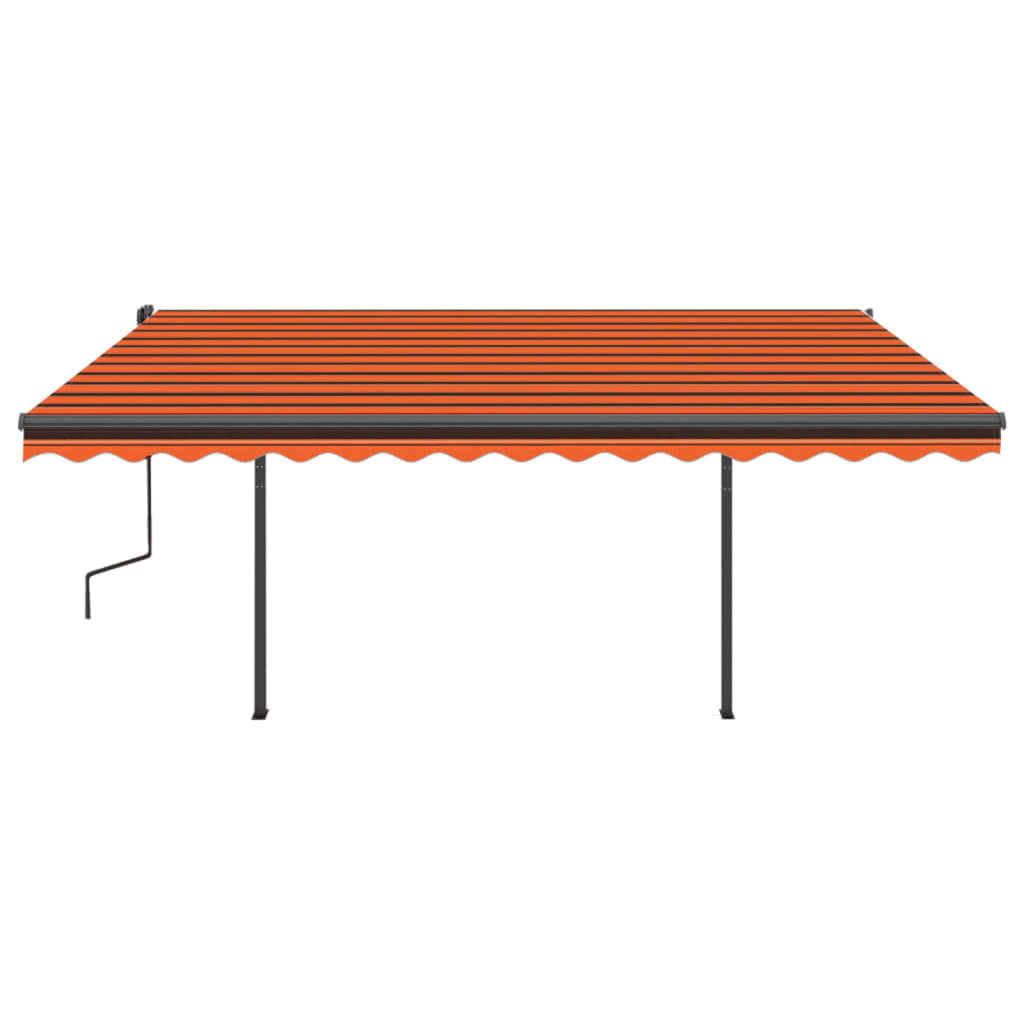 Auvent automatique rétractable poteaux 4x3,5 m Orange marron