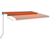 Auvent automatique capteur de vent et LED 4x3,5 m Orange marron