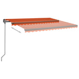 Auvent manuel rétractable avec poteaux 4,5x3,5 m Orange marron