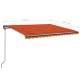 Auvent manuel rétractable avec poteaux 4,5x3,5 m Orange marron