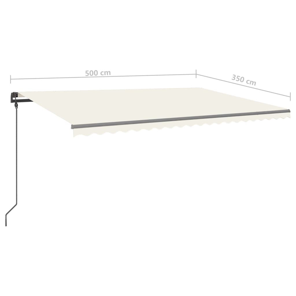 Manuell einziehbare Markise mit LED 5x3,5 m Creme