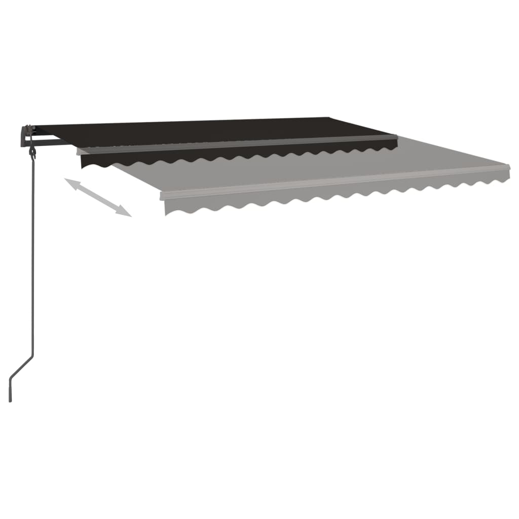 Auvent automatique rétractable avec poteaux 5x3,5 m Anthracite