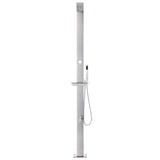 Douche de jardin avec base gris 225 cm Acier inoxydable