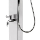 Douche de jardin avec base gris 225 cm Acier inoxydable