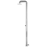 Douche de jardin avec base gris 230 cm Acier inoxydable