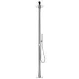 Douche de jardin avec base gris 230 cm Acier inoxydable