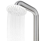 Douche de jardin avec base gris 230 cm Acier inoxydable