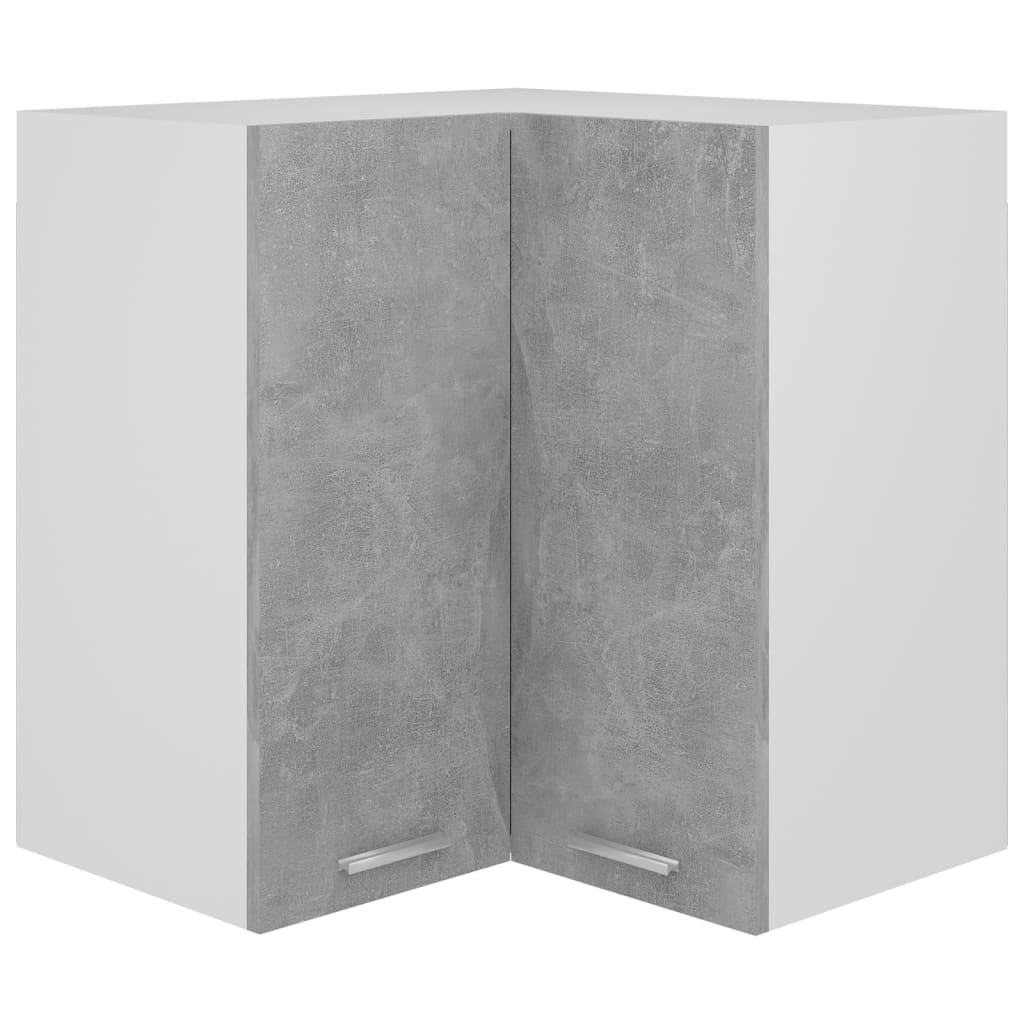 Armoire d'angle suspendue Gris béton Bois d’ingénierie