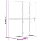 ESG 120x140 cm White Folding Shower Cabin