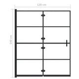 Faltbare Duschkabine ESG 120x140 cm Schwarz