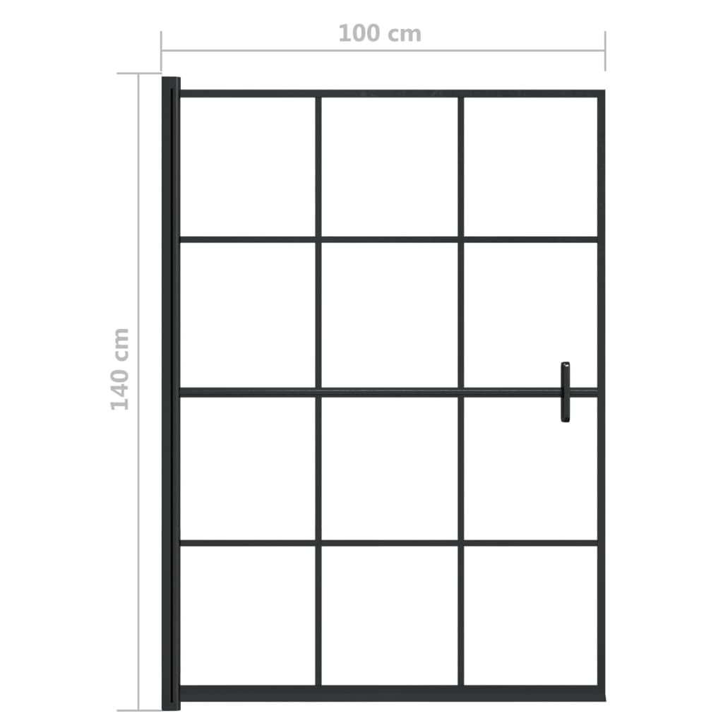 Duschkabine ESG 100x140 cm Schwarz