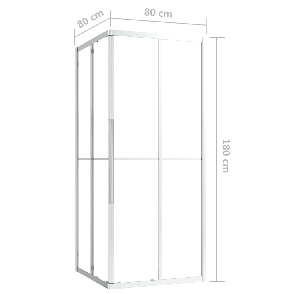 ESG-Duschkabine 80x80x180 cm