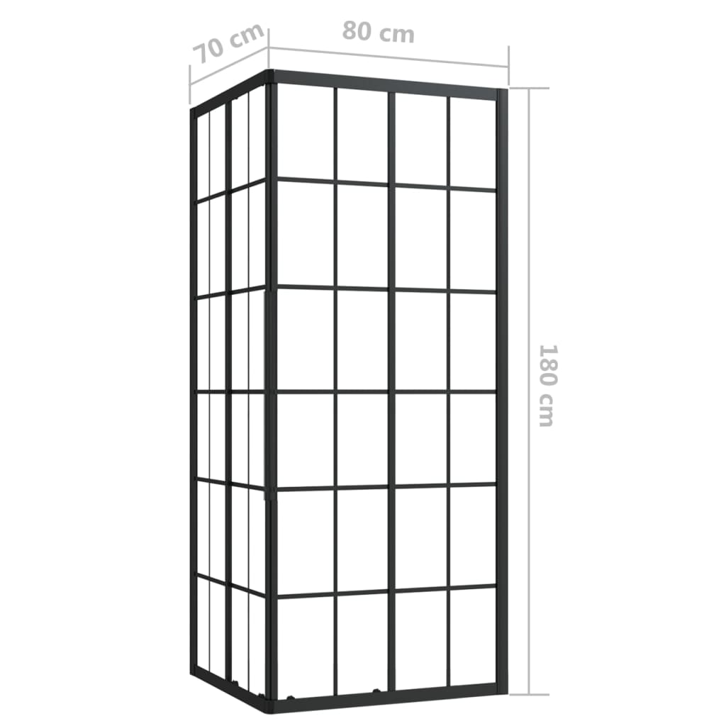 ESG-Duschkabine 80x70x180 cm