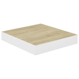 Étagère murale flottante Chêne et blanc 23x23,5x3,8 cm MDF