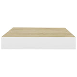 Étagère murale flottante Chêne et blanc 23x23,5x3,8 cm MDF