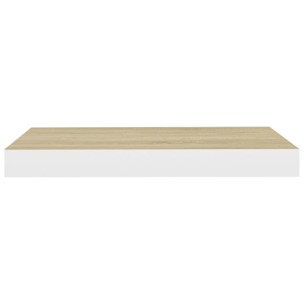 Étagère murale flottante Chêne et blanc 40x23x3,8 cm MDF