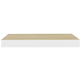 Étagère murale flottante Chêne et blanc 40x23x3,8 cm MDF