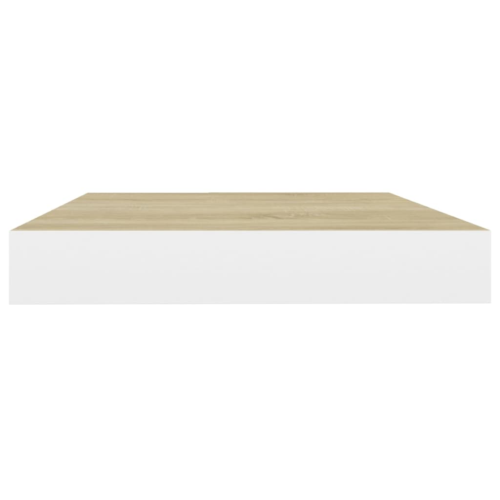 Étagère murale flottante Chêne et blanc 40x23x3,8 cm MDF