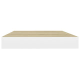 Étagère murale flottante Chêne et blanc 40x23x3,8 cm MDF