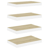 Étagères flottantes 4 pcs Chêne et blanc 40x23x3,8 cm MDF