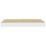 Étagère murale flottante chêne et blanc 50x23x3,8 cm MDF